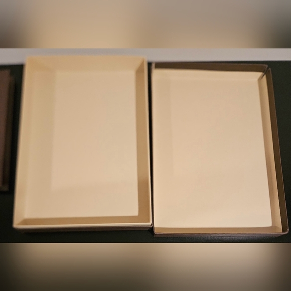 LOUIS VUITTON Brown Box W Lid Leather Ribbon Card Receipt Holder Empty Gift Set - Picture 4 of 10
